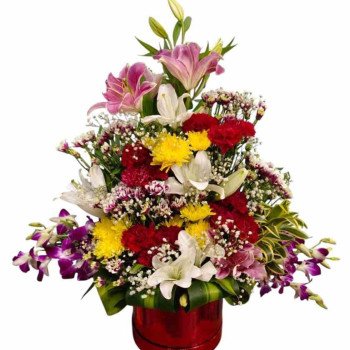 Colorful mixed bulbs oriental bouquet
