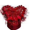 Red roses & gipsy heart box