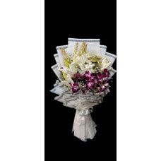 Pink & white lilies bouquet