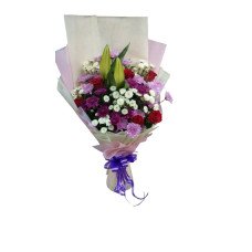 Mixed daisy N orchids flower bouquet
