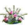 Ferns N petals with pink roses
